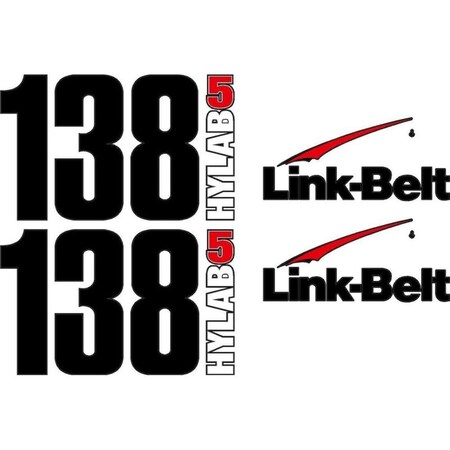 Aftermarket Link-Belt 138 HYLAB5 Excavator Decal Set LB138HYLABDECALSET
